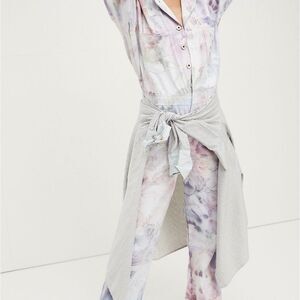 Free People Tie Dye Flight‎ Suit Coveralls Sz L NEW